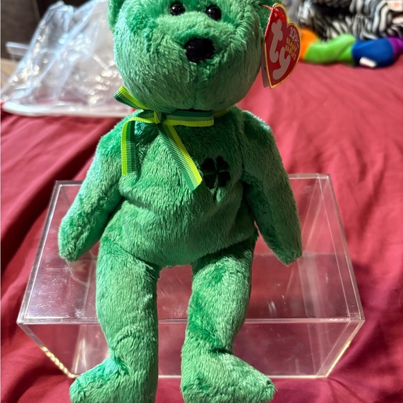 Ty Green Stuffed Animal Plush Bear - Main Image